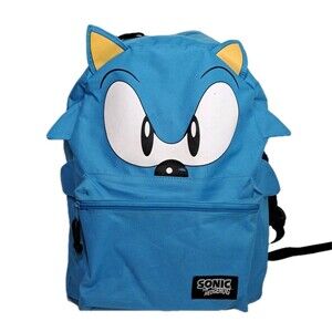 Bioworld SEGA Sonic The Hedgehog Back To School Backpack Kids Blue Book Bag 16"